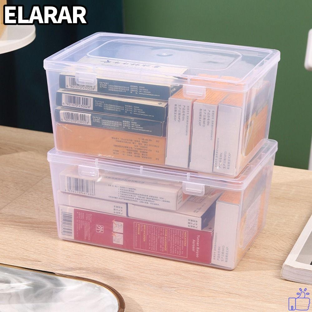ELARAR 1 ชิ้นกล่องพลิก,พลาสติกโปร่งใสกล่องเก็บ,แบบพกพาหนาขนาดเล็กขนาดใหญ่ยาเก็บยาเครื่องประดับต่างหูเครื่องสําอาง