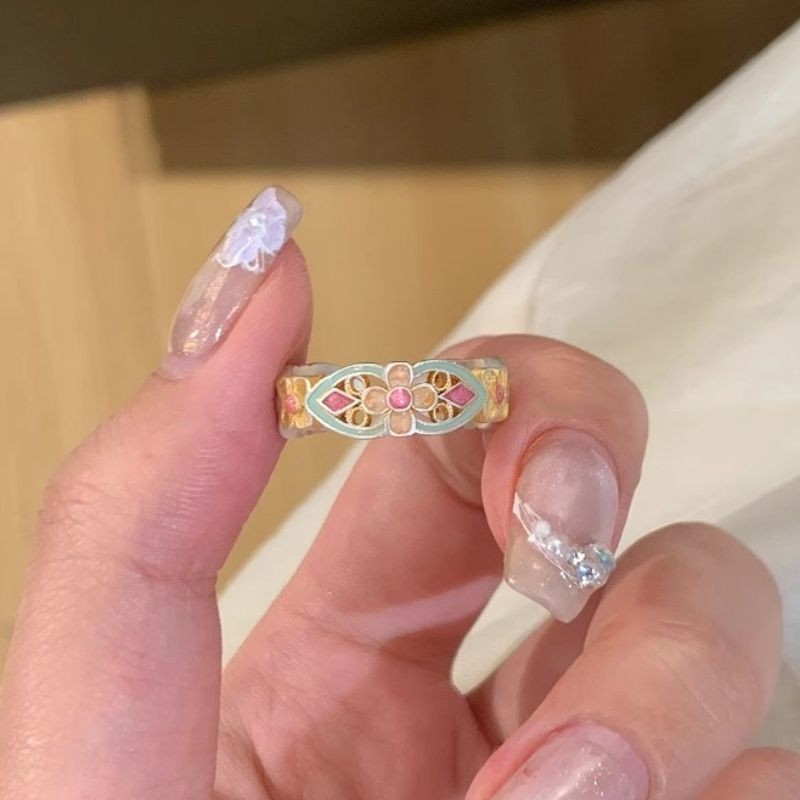 Preferred#「Full Branch Flower」National Style New Chinese Silver999.9Heavy Craft Luxury Versatile Sta