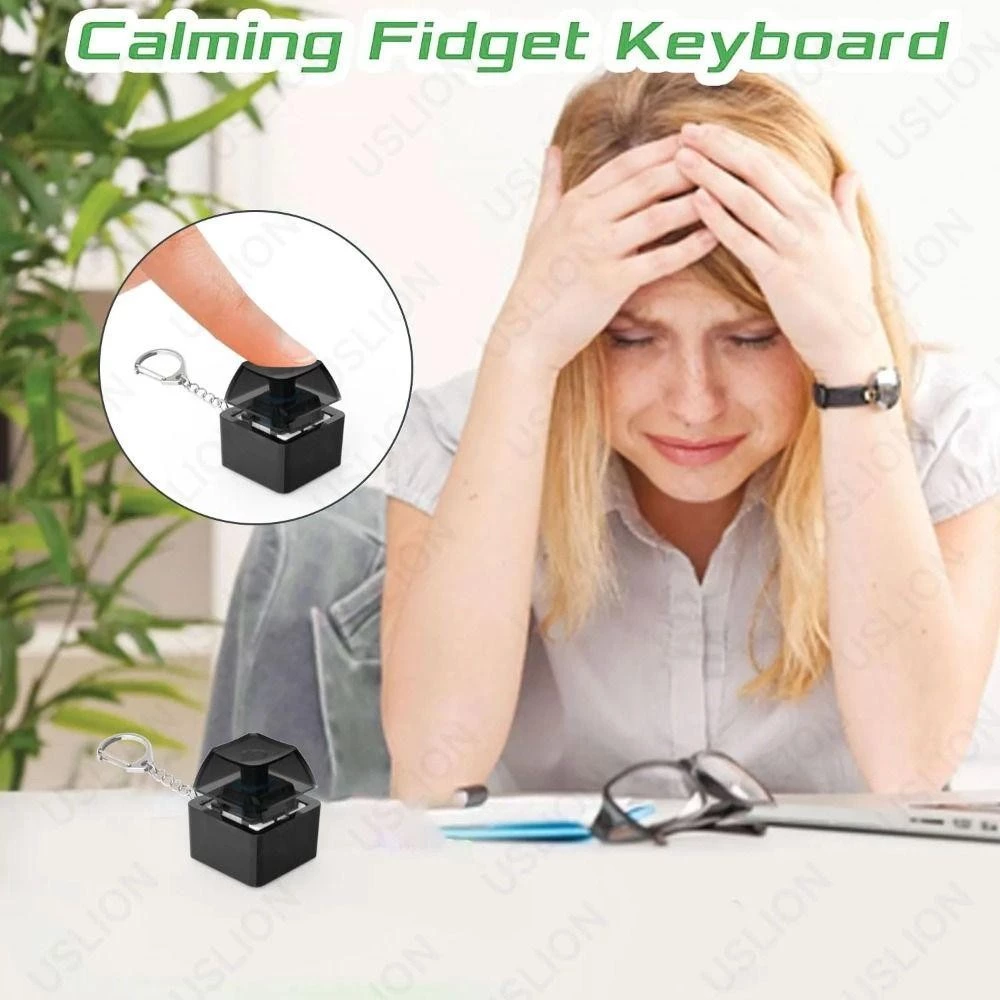 BACKSTAGEEET4FC3 นิ้วคีย์บอร์ด Caps, ปุ่มปุ่ม Keycap Fidget พวงกุญแจ, คีย์บอร์ด DIY พร้อม Light Pass The Time Pinch ของเล่น thumbnail 8