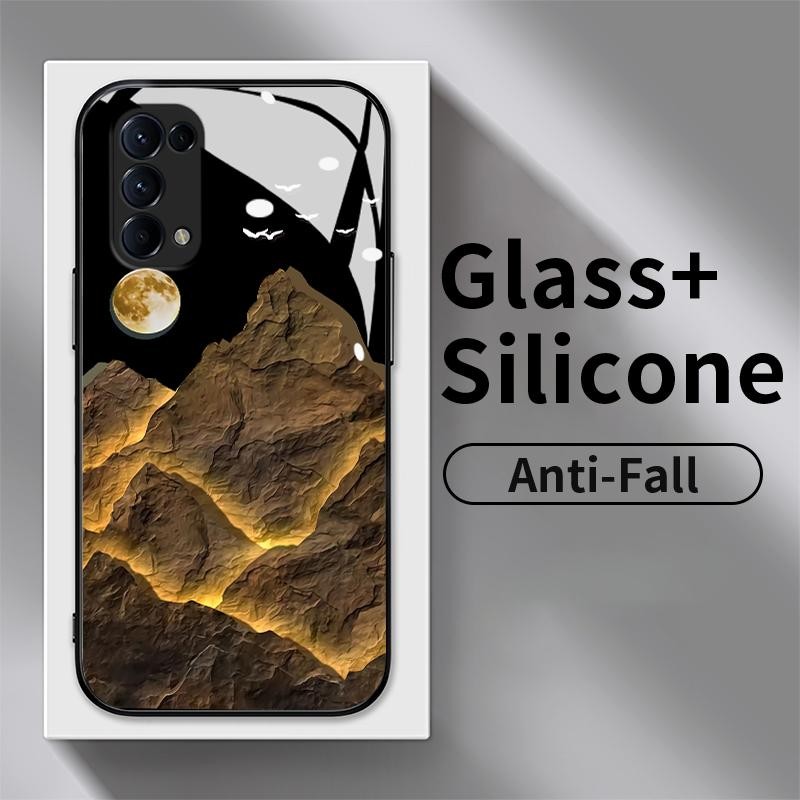 กรณีแก้ว Kaca สําหรับ Oppo Reno5 4G 5G Reno7 Reno4 Reno2 F Z Reno 3 Reno 4 F Lite Reno5 F K Lite Ren