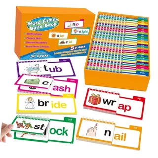 MOON Read and Rhyme Flip Books แฟลชการ์ด Phonics ทักษะการอ่านที่ปรับปรุงแล้ว แฟลชการ์ดเสียงตัวอักษรสําหรับผู้เรียน