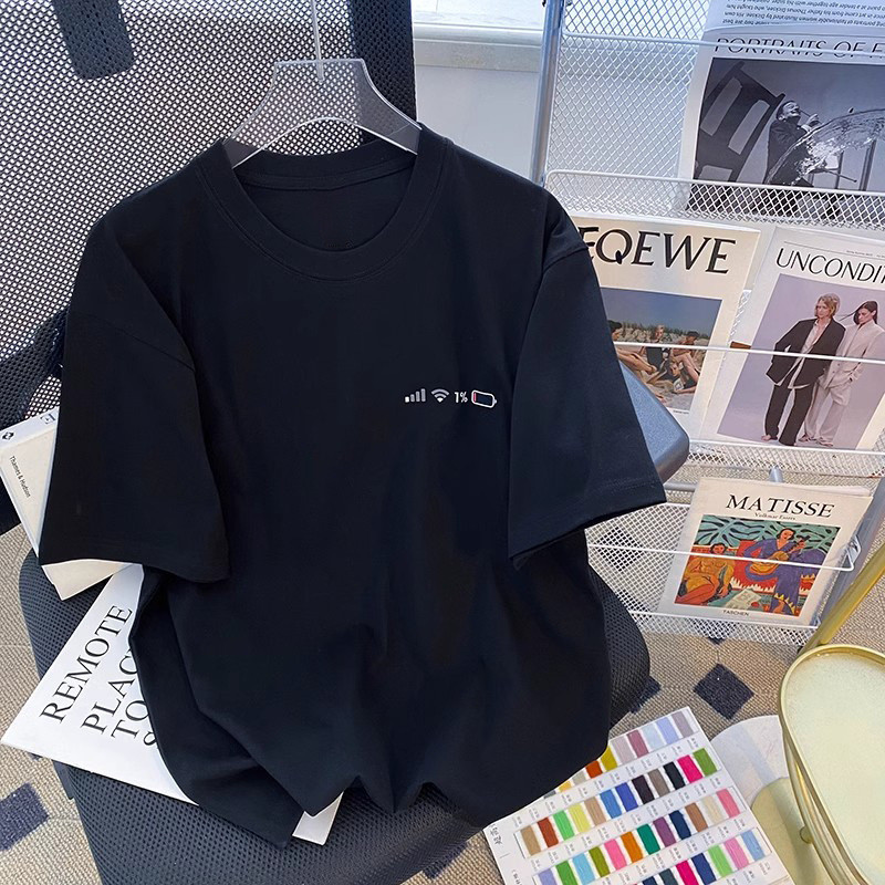 เสื้อยืดผู้ชาย สไตล์ STREET WEAR แขนสั้น สีขาว ลายพิมพ์เหมาะสำหรับใส่ทะเล #BN511NM