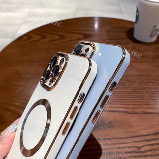 Realme 12 12 + 12X 12 Pro + 5G 4G กรณีบางเฉียบสีทึบ Electroplated ปลอก Realme 12 Pro Plus 12Pro + พร้อมแหวนแม่เหล็กชาร์จไร้สายฝาครอบโทรศัพท์