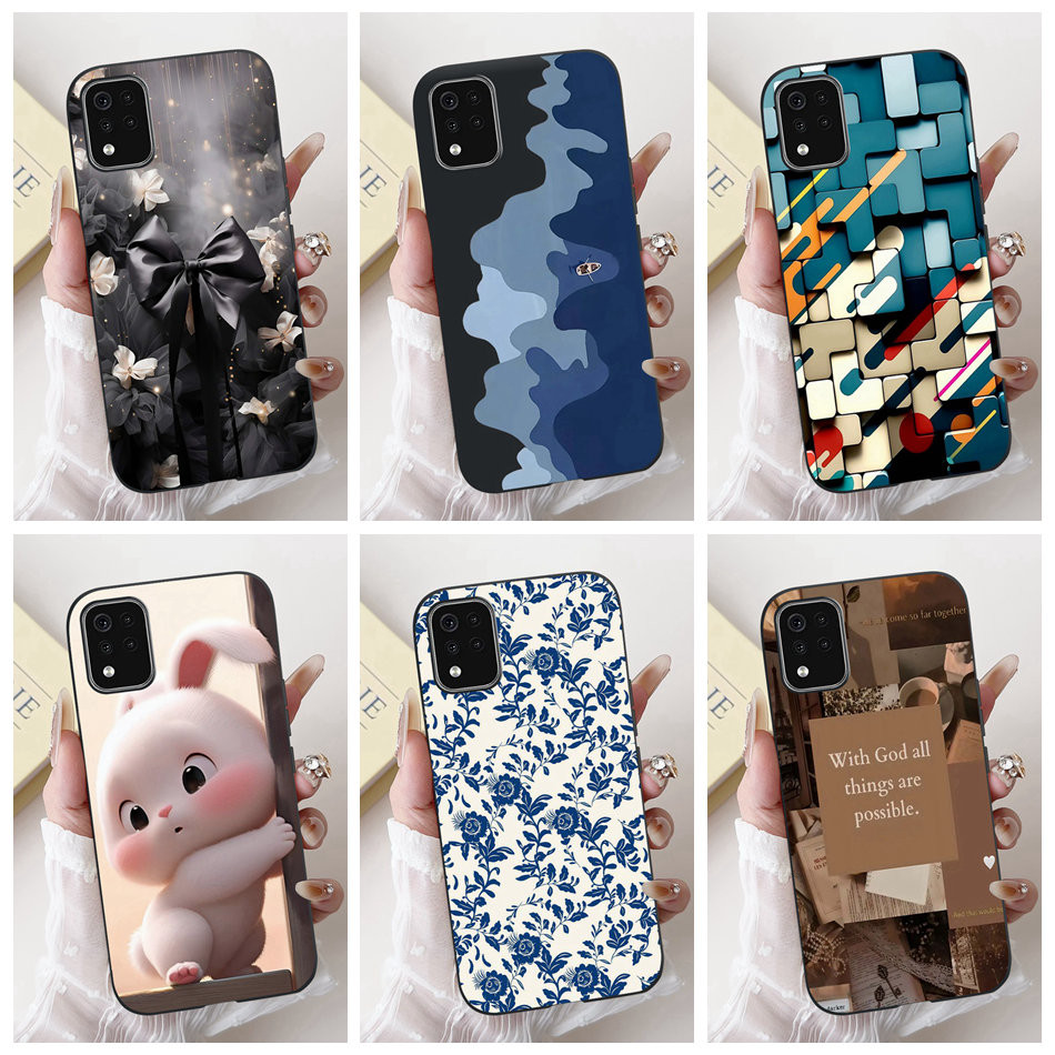 สําหรับ LG K42 K52 2020 LM-K420 K520 ใหม่น่ารักการ์ตูนดอกไม้ปลอก LG K42 K52 (Brazil) สีดําซิลิโคนนุ่