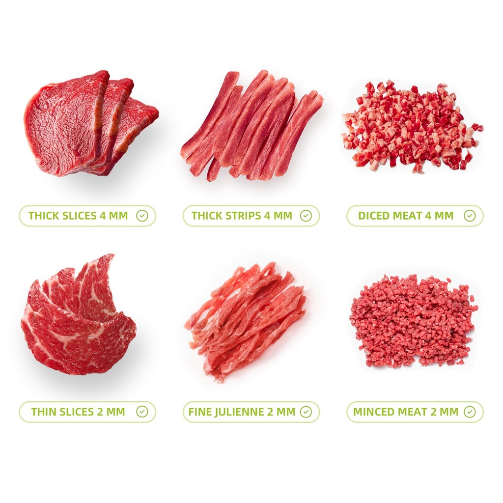 เครื่องหั่นเนื้อ  เนื้อสไลด์ ไก่ มีดหั่นเนื้อ แสตนเลส เครื่องสไลด์เนื้อ เครื่องสไลด์ผัก ปรับความหนาได้0.3~8MM