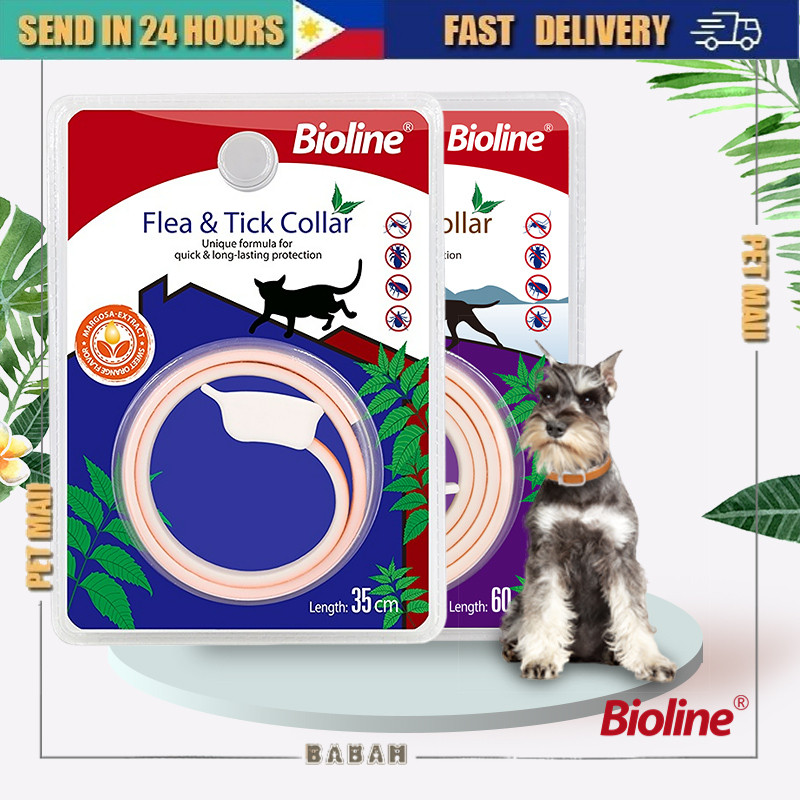 Bioline Pet Accessories ปลอกคอกําจัดเห็บหมัด ปลอกคอหมัดกลิ่นฟรุ๊ตตี้สําหรับแมวและสุนัข สร้อยคอหมัดแล