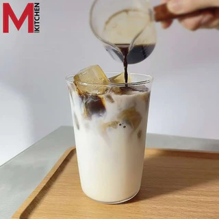 M KITCHEN แก้วน้ำ แก้วทรงเหลี่ยม 350ml แก้วคาเฟ่ แก้วใส แก้วน้ำ แก้วกาแฟ แก้ววิสกี้ แก้วหรู แก้วค็อกเทล (A0)
