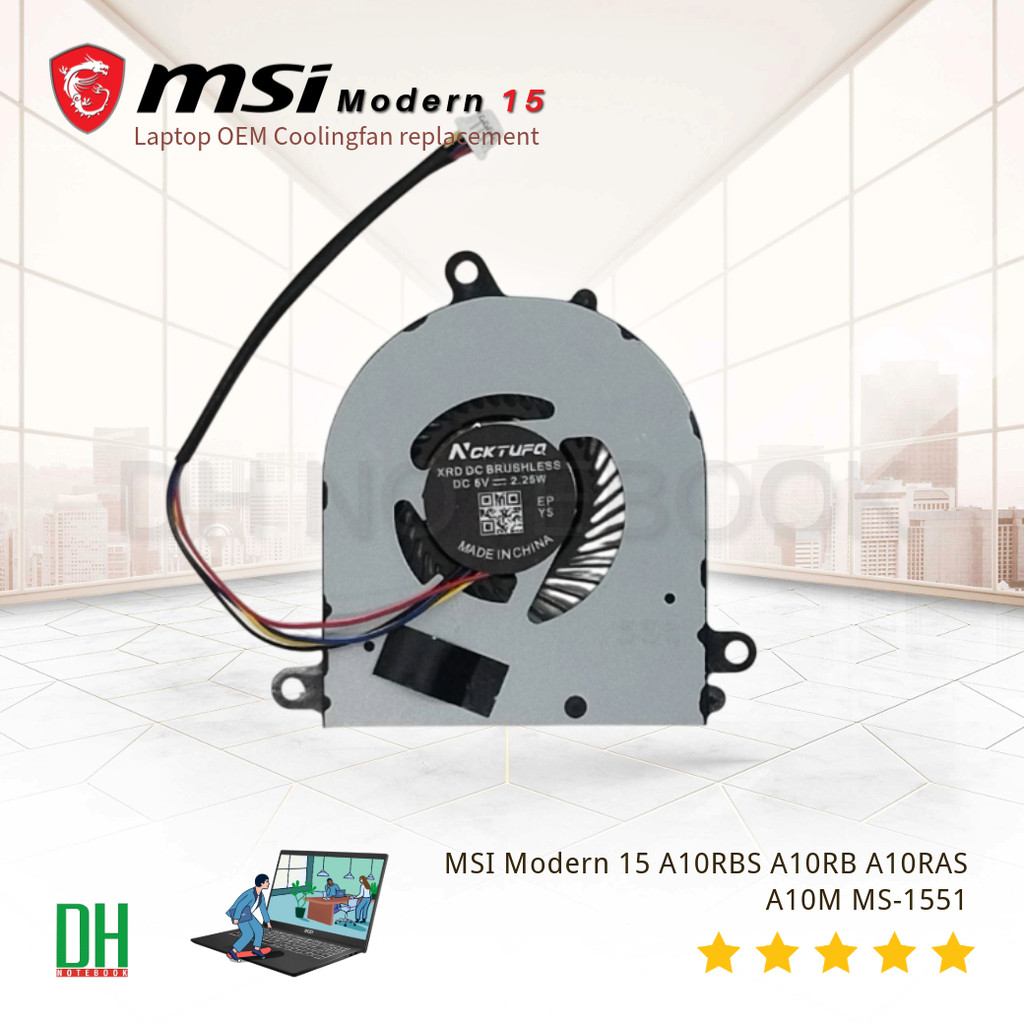 พัดลมระบายความร้อนโน๊ตบุ๊ค MSI Modern 15 A10RBS A10RB A10RAS A10M MS-1551 อะไหล่ OEM คุณภาพสูง