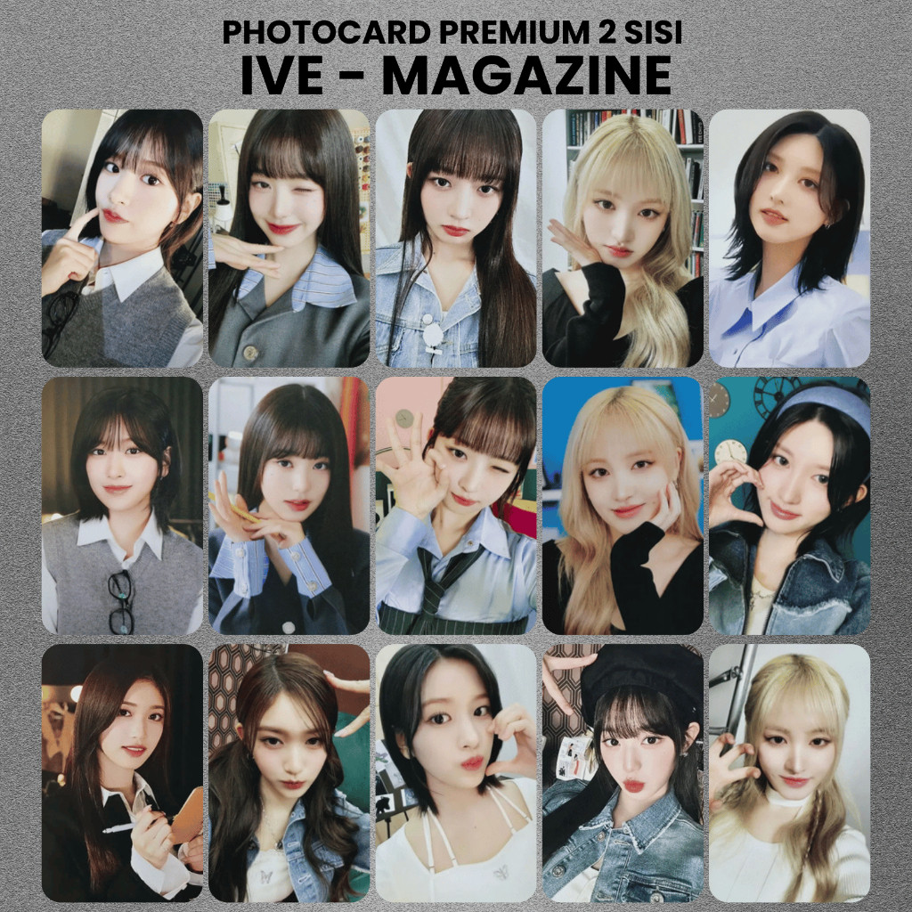 IVE MAGAZINE Photocard - PC IVE 2 ด้าน Unofficial Kpop Merch Card