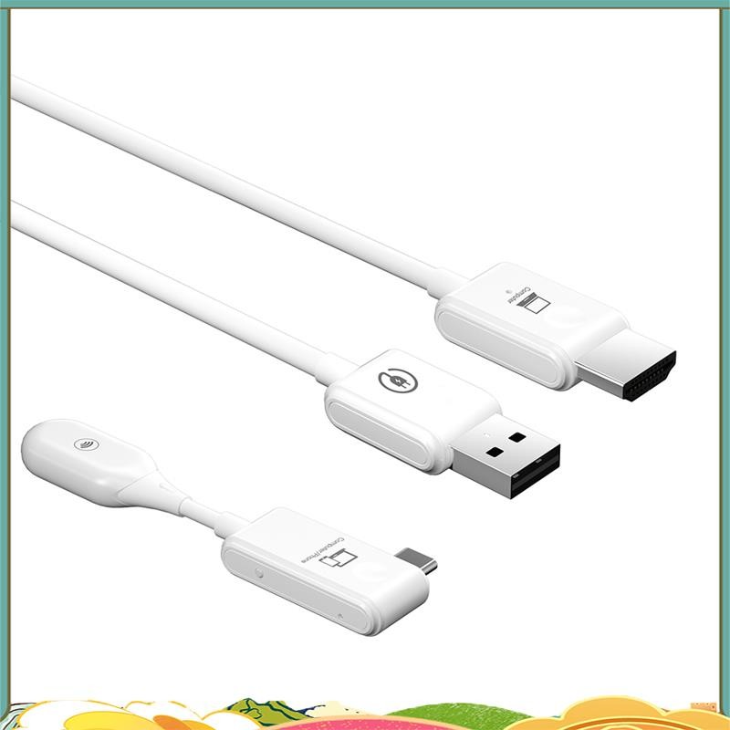 1 ชุด CS7 เครื่องรับส่งสัญญาณวิดีโอ Dongle 1080P Wireless Type-C Extender สีขาว