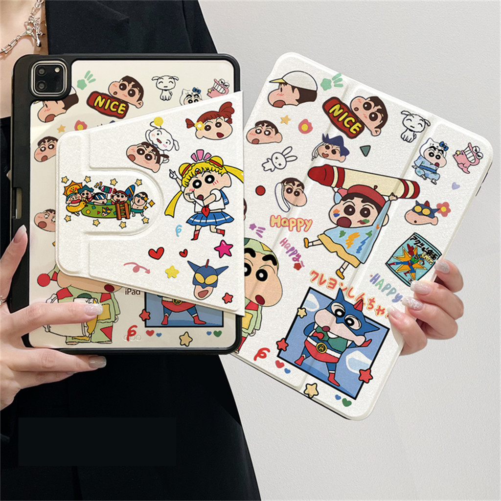 ✨เคสสำหรับไอแพด ตัวการ์ตูนน่ารัก ปรับองศาได้360 องศาFor gen11/10 Pro11Air4/5 Air6/710.9 Gen9/8Air11