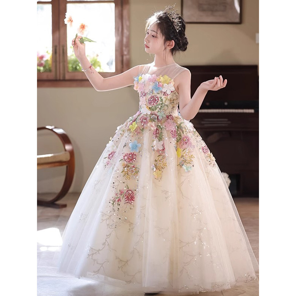 ชุดการแสดงชุดแต่งงานชุดเจ้าหญิงเด็กจัดเลี้ยงสาวดอกไม้สาวโฮสต์เปียโนนาฬิกาวันเกิดสาวสวย 5ข้อความ - รูปที่ 7