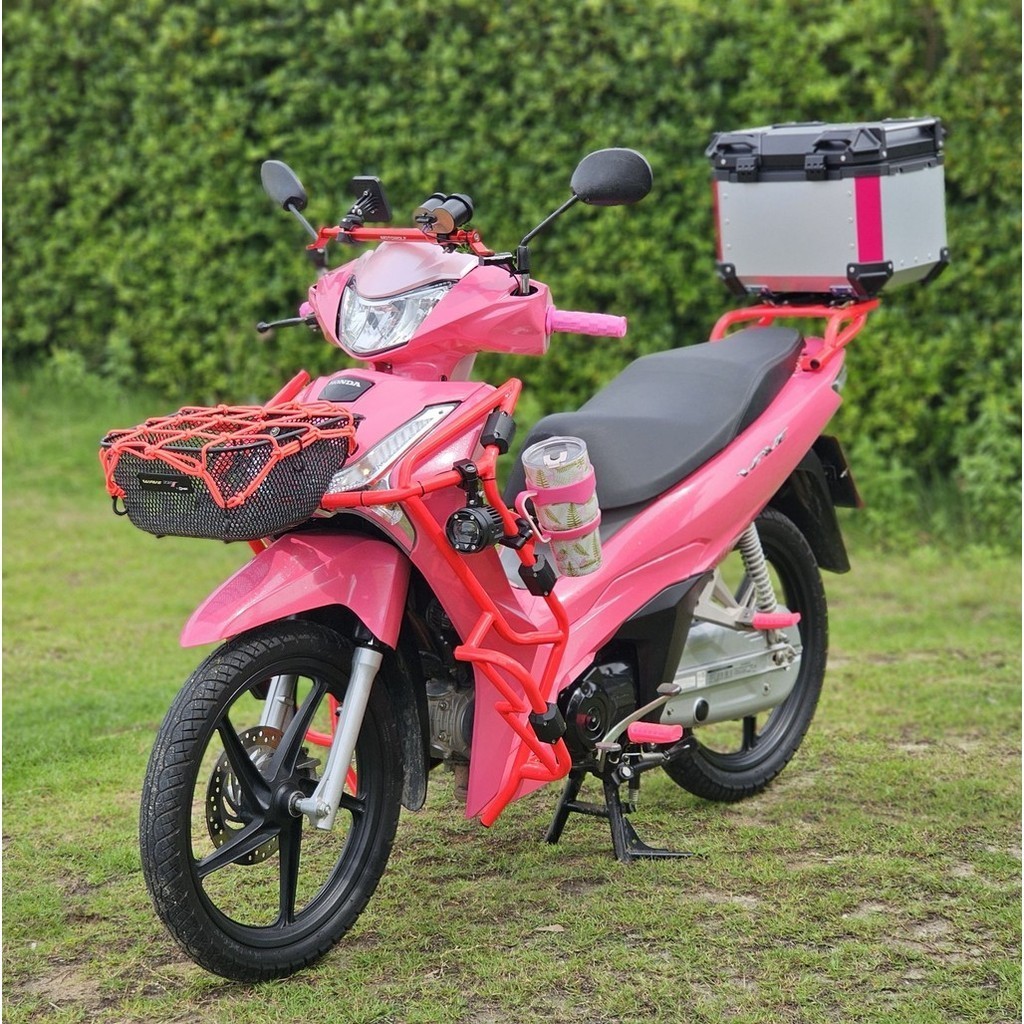 HONDA WAVE แคชบาร์ , แร็คท้าย แบบสีสะท้อนแสง แบบมีพักเท้า และ ไม่มีพักเท้า