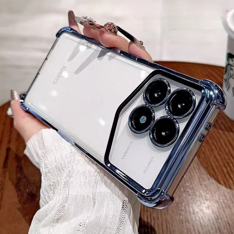 Four-มุมAnti-Fallป้องกันกรณีสําหรับXiaomi Poco X6 Pro 5G POCO F3 F5 F6 Proไฟฟ้าTPUนุ่มโทรศัพท์มือถือกรณีครอบคลุม