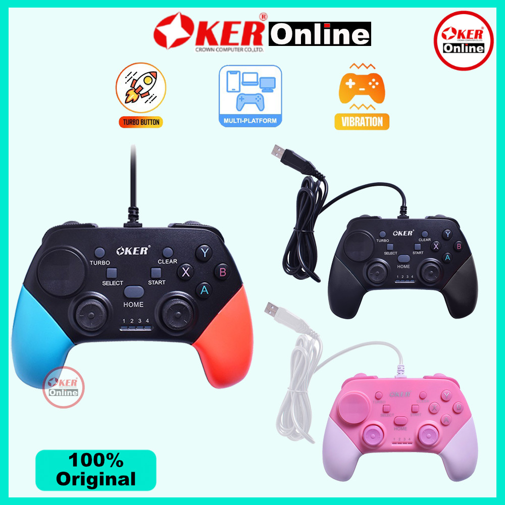 ⭕️ OKER Online JOY GAMES G9 USB จอยเกมส์ ออกแบบตามหลักสรีรศาสตร์ สนับสนุนการเชื่อมต่อ USB แบบ Plug &