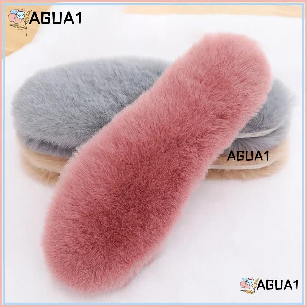 Agua1 ขนสัตว์ความร้อนพื้นรองเท้า,กลิ่น Warm เลียนแบบกระต่ายขนสัตว์ Insoles,นุ่ม Absorpeats Thicken Breathable ฤดูหนาวหิมะรองเท้า Insoles อุปกรณ์รองเท้า