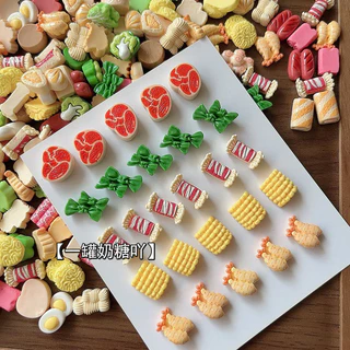 [100ในสต็อก] ส่วนผสมหม้อไฟขนาดเล็กจำลองอาหารเล่นครีมกาว DIY วัสดุแม่เหล็กติดตู้เย็นถ้วยน้ำตกแต่งมืออุปกรณ์ DIY
