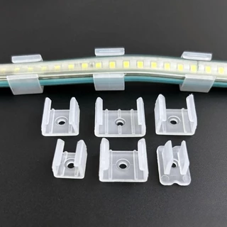 【พร้อมส่งไทย】POPU 100 ชิ้นหัวเข็มขัดยึดไฟ, 8-20 มิลลิเมตร 220 โวลต์ยืดหยุ่น COB LED Strip คลิปคงที่, 5050/5730/2835 ผู้ถือโคมไฟพลาสติกติดตั้งโคมไฟติดผนังเชื่อมต่อ
