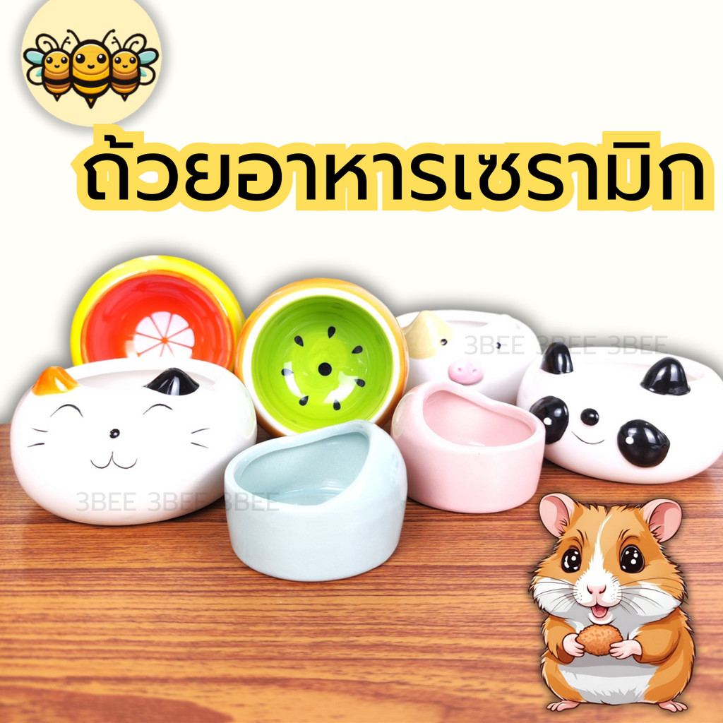 3B ถ้วยอาหารเซรามิก ถ้วยอาหารสัตว์เล็ก