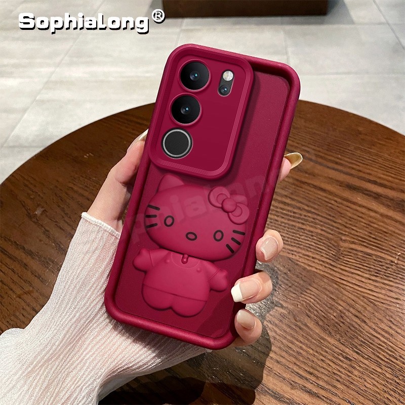 Soft Hello Kitty Mirror Stand Casing Infinix Hot 50 Pro+ Pro Plus + X6880 X6720 X6881 X6882