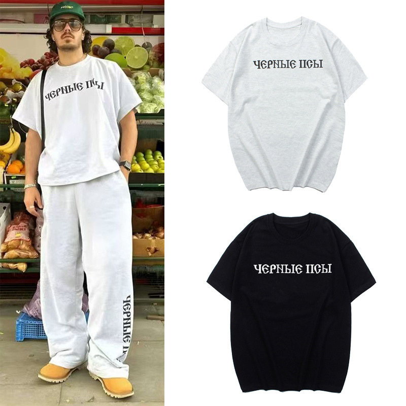 แฟชั่น KA61Y เสื้อยืดผู้ชายและผู้หญิงพิมพ์รัสเซีย Plus ขนาดลําลองแขนสั้นกีฬา Top