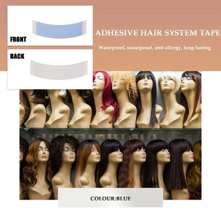 36ชิ้น/ล็อตสีฟ้าคงที่เทปคู่วิกกาวขยายผมเทปกันน้ําสําหรับ ผมปลอม วิกผมลูกไม้ฟิล์มที่มีเส้นผ่า