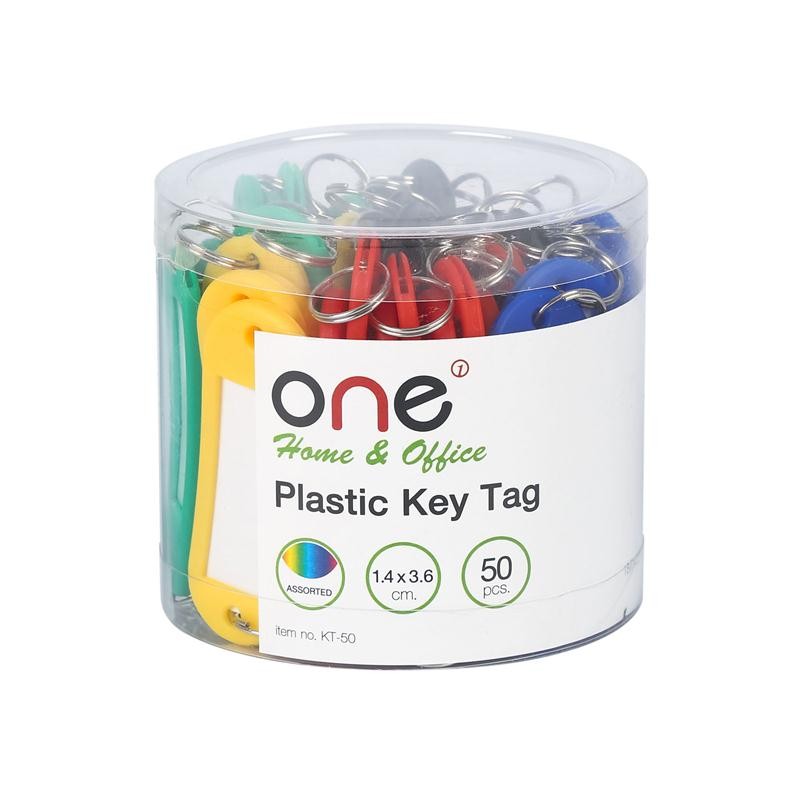 ONE พวงกุญแจพลาสติก 2.1x5.9 ซม. คละสี KT-50