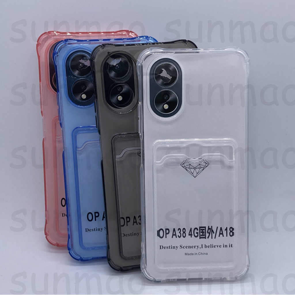 เหมาะสำหรับกรณีโทรศัพท์ OPPO A18,OPPO A38 เคสโทรศัพท์,สีทึบเคสป้องกันโทรศัพท์, สามารถใส่การ์ด, กันกร