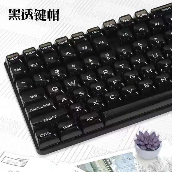 keycap ไทย คีย์แคป keycaps ปุ่มกดคริสตัลน้ำแข็งใสเต็มรูปแบบ PC การส่งผ่านแสงสูง MDA ความสูง132คีย์สี