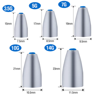 1 ชิ้นน้ําหนักตกปลา Sinkers 3.5 กรัม 5 กรัม 7/10/14 กรัมน้ําหนักรูปตะกั่ว Sinkers สําหรับตกปลาขว้างและพลิก