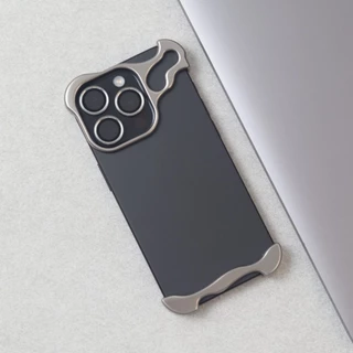 เคสโทรศัพท์ขอบโลหะด้านแบบหรูหราไม่ซ้ำใครและไม่สม่ำเสมอสำหรับ iPhone 14 15 16 Plus 16 15 14 12 Pro Max เคสระบายความร้อนพร้อมเลน