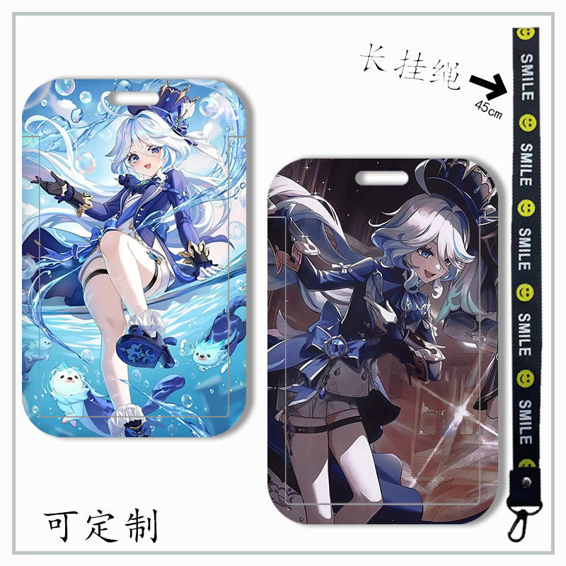Genshin Impact Furina DIY ชุดการ์ดนักเรียน Campus Card Bus Card Holder Factory Access ID Card ปกบัตร