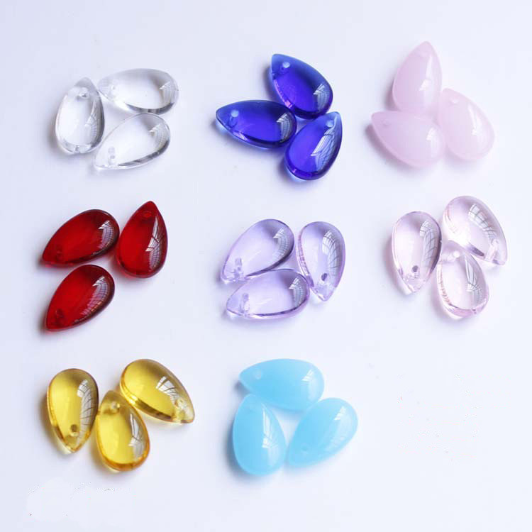 50pcs หยดน้ำลูกปัดใสที่มองไม่เห็นจี้แก้ว DIY เครื่องประดับอุปกรณ์ขายส่ง