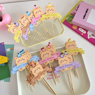 5ชิ้น/เซ็ต อิน สไตล์เค้กวันเกิดตกแต่งการ์ตูนน่ารักหมีน้อยเด็…