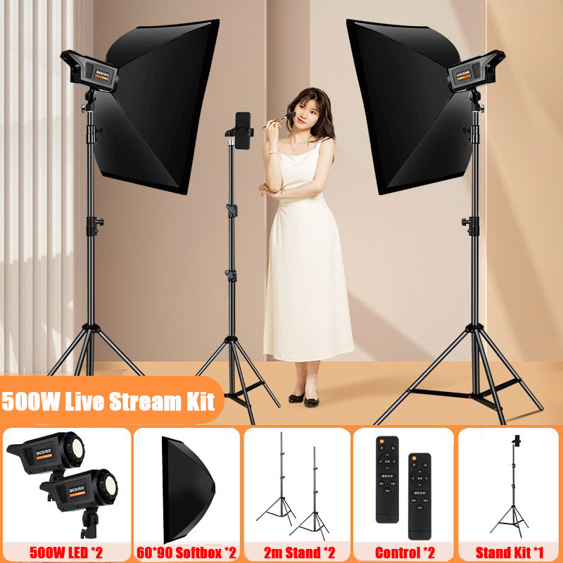 Phone Live Stream Kit ไฟไลฟ์สด ปรับสามสี Soft Led Video Light ไฟสตูดิโอแบบต่อเนื่อง ชุดไฟสตูดิโอครบชุด