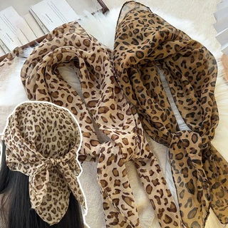 แฟชั่น Y2k เสือดาวพิมพ์ Polka Dot ผ้าพันคอสามเหลี่ยม-Sweet Cool อเนกประสงค์ Headwear สําหรับสาวเผ็ด-Retro เผ็ดเสือดาวพิมพ์ Headscarf