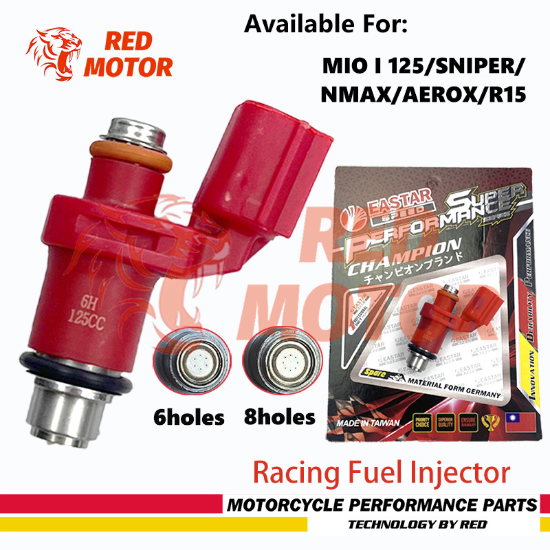 หัวฉีดมอเตอร์ไซค์ MIO I 125/SNIPER/NMAX/AEROX/R15 RACING หัวฉีดเชื้อเพลิงแดง