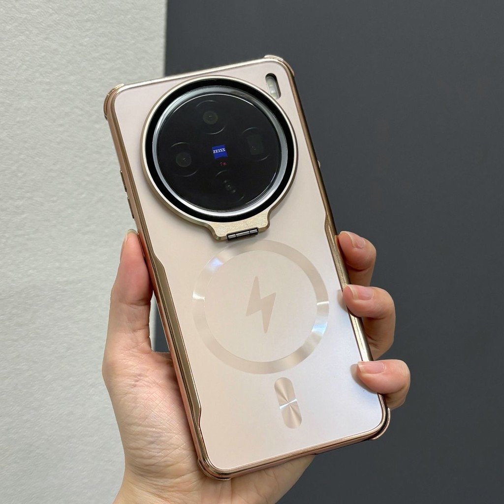 X300 เหมาะสําหรับ vivox200 เคสโทรศัพท์สไตล์ใหม่วงเล็บแม่เหล็ก X200Pro ฝาครอบเลนส์ฟิล์มรวมทุกอย่างกันกระแทกผู้ชายผู้หญิง x100 คลังสินค้าพร้อม