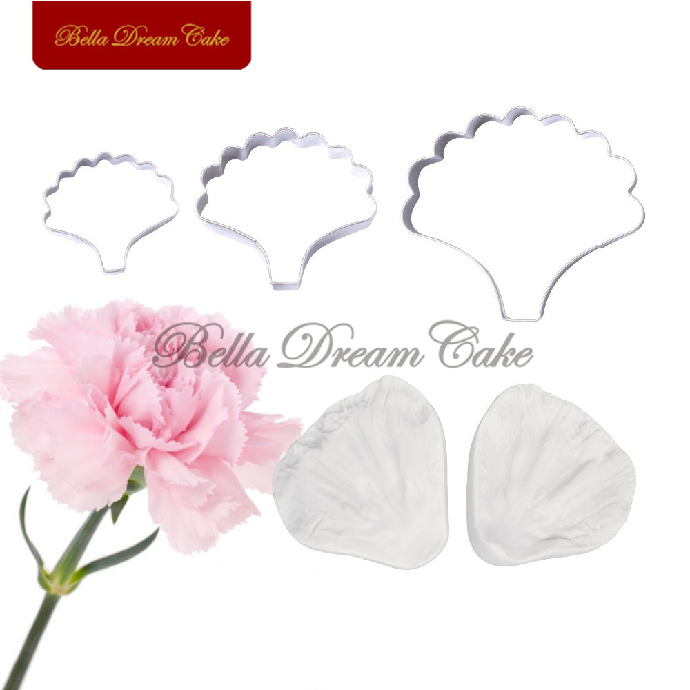 5 ชิ้น/เซ็ตคาร์เนชั่นกลีบ Veiner แม่พิมพ์ซิลิโคนสแตนเลสตัดแม่พิมพ์ DIY Handmade Fondant เค้กตกแต่งเครื่องมือ Bakeware