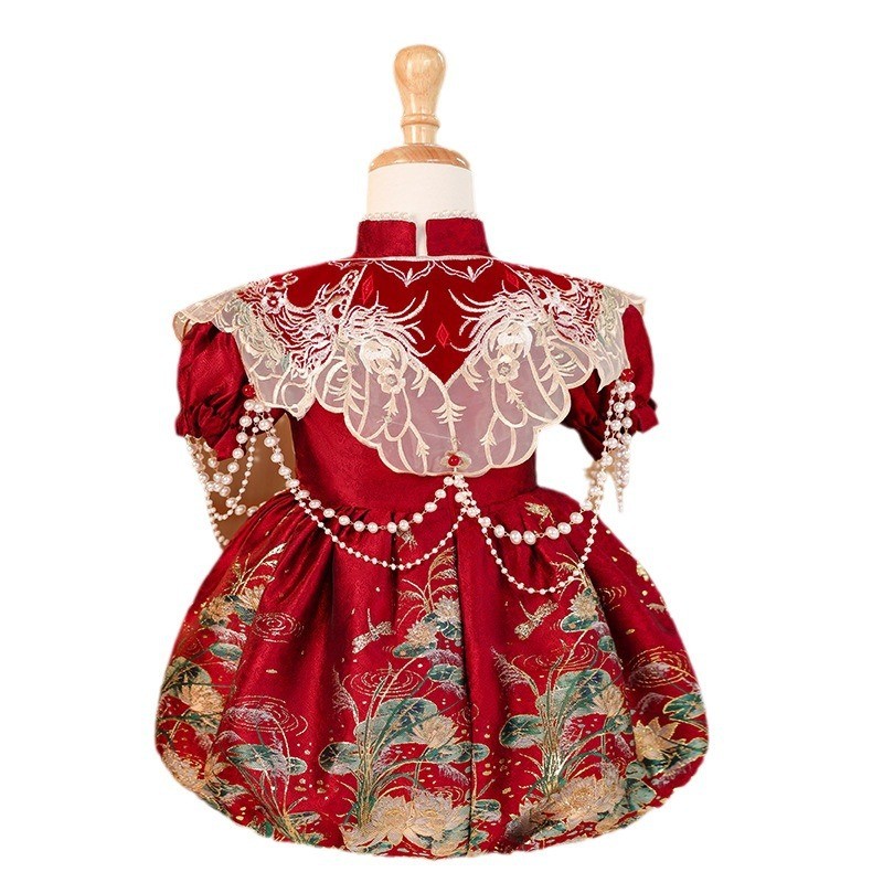 ชุดหนึ่งปีชุดเด็กสาวสไตล์จีน กลิ่นฉุน ชุดชุดเจ้าหญิงเด็กฤดูหนาวสาวสไตล์แห่งชาติ โคโรลลา - รูปที่ 3