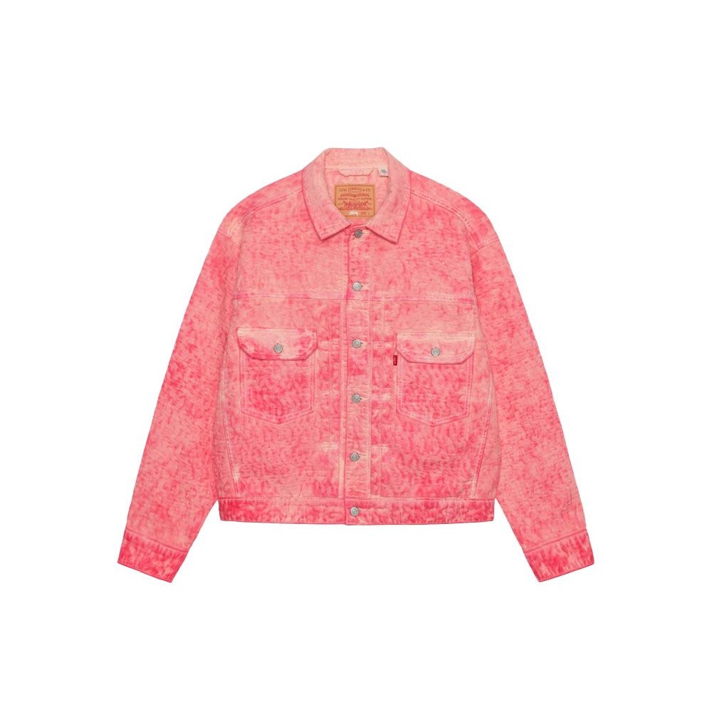 Stussy x Levi's Dyed Jacquard Trucker Jacket Pink Unused