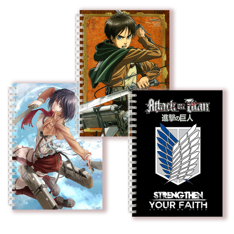 A5 Spiral Notebook Anime - Attack On Titan - Manga Rock Binder Ring Note Book Figures Levi Ackerman 