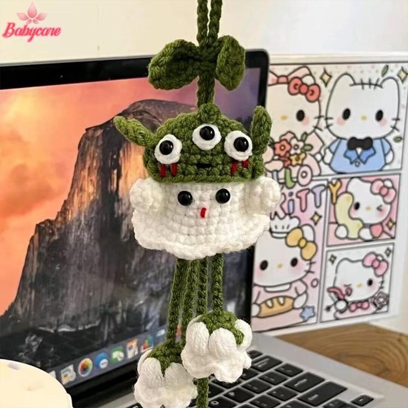 Byce> ขนสัตว์โครเชต์ผีน้อยน่ารัก Lily Of The Valley จี้ดอกไม้ถักด้วยมือ DIY วัสดุกระเป๋าจี้รถจี้น่ารักใหม่ - รูปที่ 3