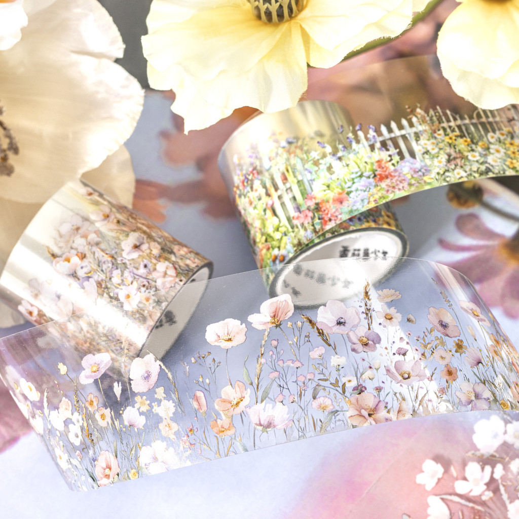 Jianwu 40 มม.* 200 ซม.สวนไม้ Series Vintage ดอกไม้ภูมิทัศน์ PET เทป Creative DIY Journal Collage เครื่องเขียน