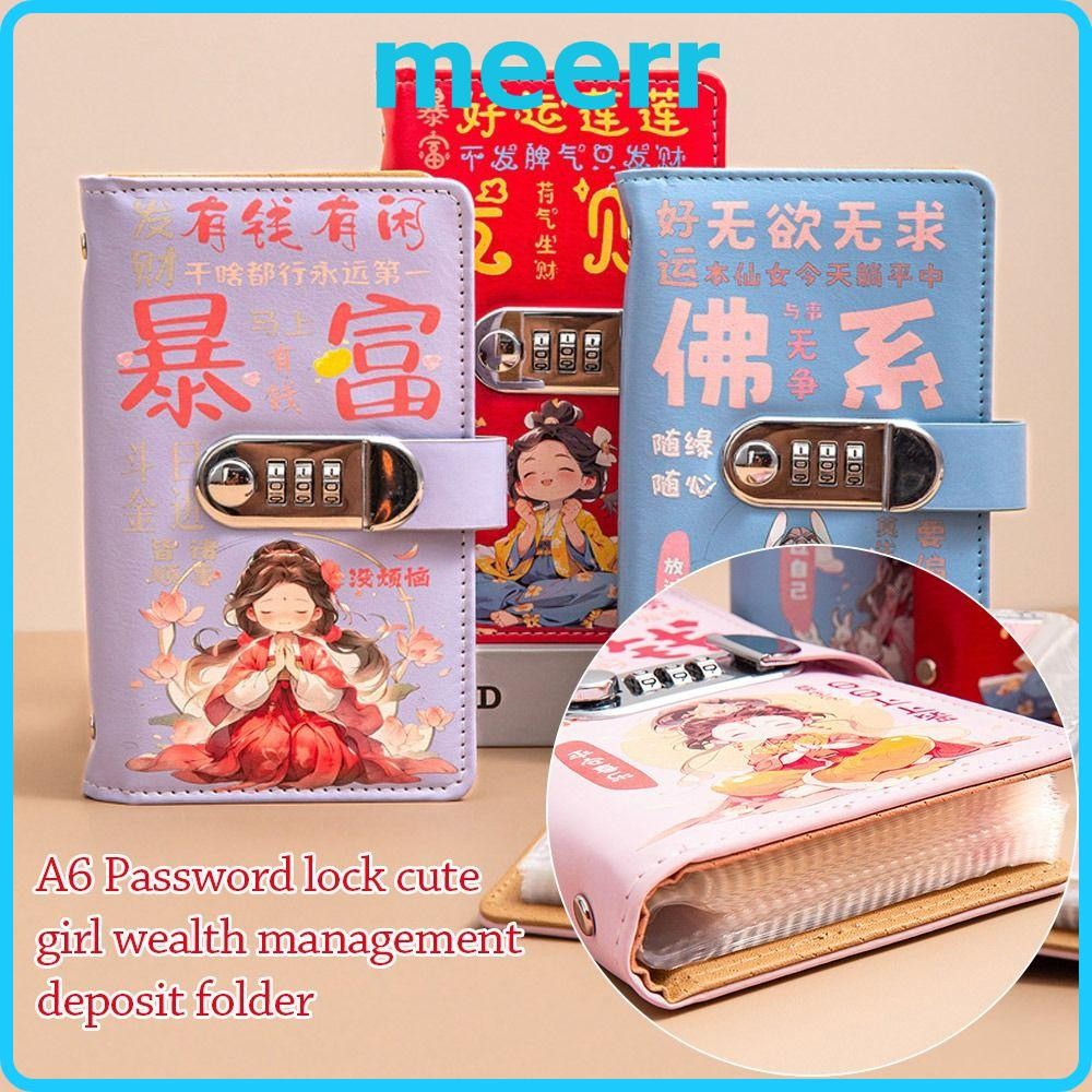 Meerr Mini Binder Saving Challenge, ประหยัดเงินพร้อมรหัสผ่านล็อค 100 ซองประหยัดเงิน Challenge, ตลกนํากลับมาใช้ใหม่กันน้ําขนาดใหญ่ความจุ Saving Challenges หนังสือคู่