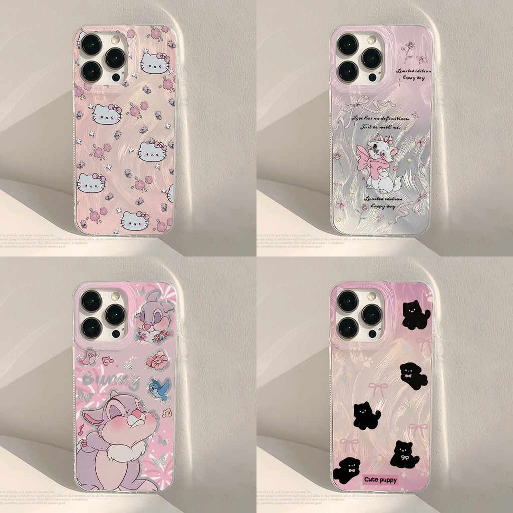 for เคสไอโฟน11 13 12 14 15 iPhone16 Pro Max 13 14 Pro 15 16 Promax 14 15 plusลูกแมวและลูกสุนัข เคสโทรศัพท์มือถือลายขนนกล