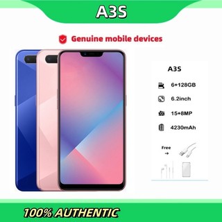 A3S 6+128GB 4G Internet WiFi Game Work Internet Learning Student Elderly HD Photography Android System 1 Year Warranty Mobile Phone Low Price Ready Stock Sale Smartphone
