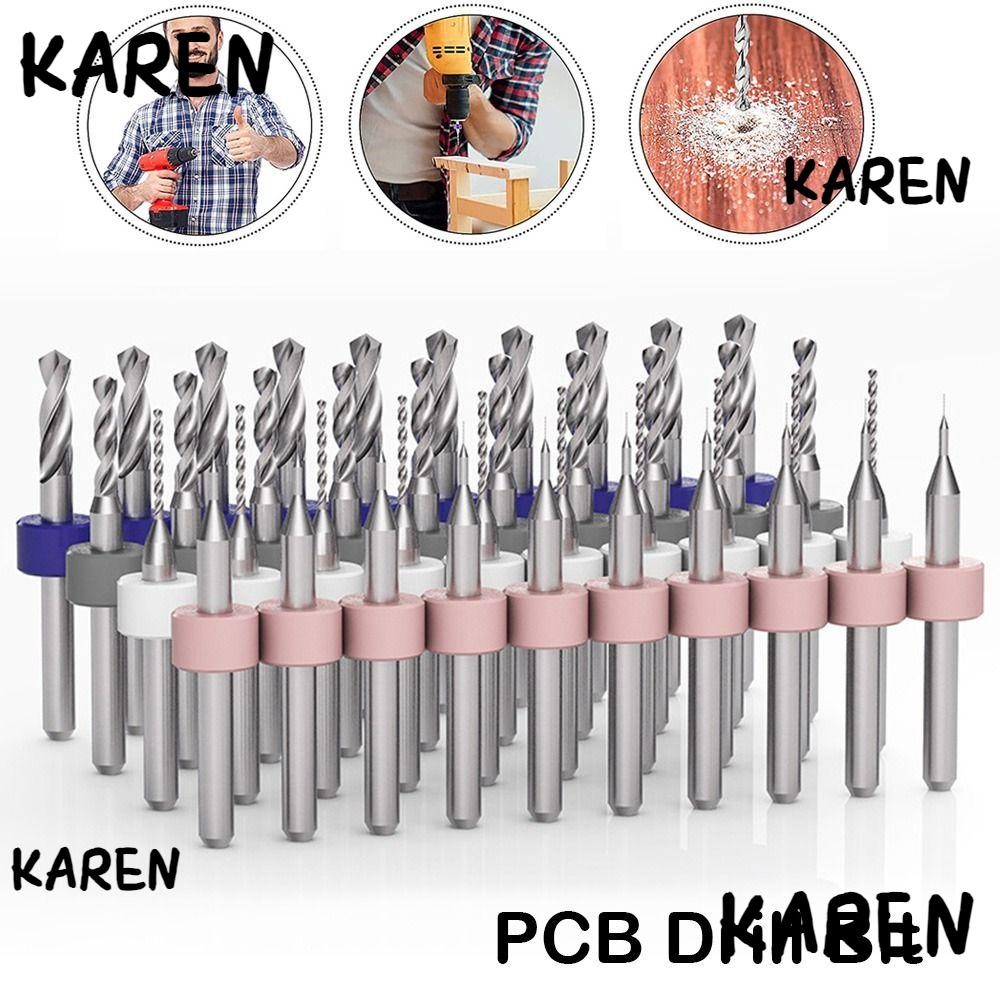 KAREN ดอกสว่าน CNC ขนาดเล็ก ทังสเตนสตีล คาร์ไบด์ มัลติฟังก์ชั่น PCB สว่านบิด สว่านแกะสลักข้าวโพด