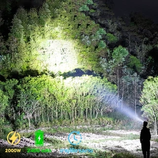 ไฟฉายคาดหัว 200W แบตทน ลุยฝนส่องไกล 1000เมตร ส่องสัตว์ LED ชาร์จใหม่ได้ ไฟฉายคาดหัว ลุยฝนได้สบาย