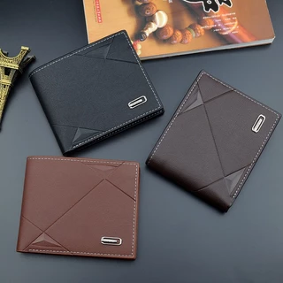 กระเป๋าสตางค์ ใบสั้น อเนกประสงค์ 80% ใส่บัตรเครดิตได้ เหมาะกับของขวัญ สไตล์นักธุรกิจ สําหรับผู้ชาย